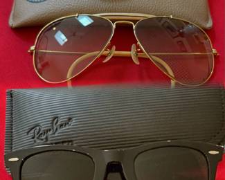 vintage Bausch & Lomb (B&L) Ray-Ban Outdoorsman sunglasses
And
Ray-Ban Original Wayfarer Classic sunglasses