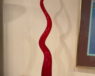 vintage Italian art glass lamp in a twisted spiral style