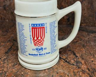 commemorative mug from the 1990 Basketball Hall of Fame Enshrinement Dinner.