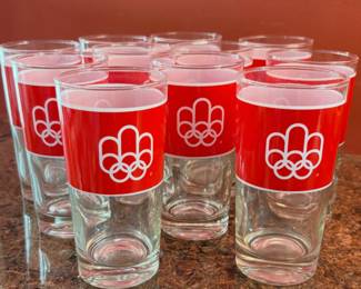 commemorative glasses from the 1976 Summer Olympics in Montreal.
