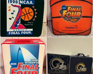 1) Seat cushions from the 2013
NCAA Women's Final Four in New Orleans.
2) vintage seat cushion from the 1998 NCAA Women's Final Four basketball tournament.
3) Rams Seat Cushion
4) 2009 NCAA Women's Final Four, St. Louis