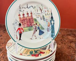 Rosanna London Themed Dessert/Tea Plates set of 6
