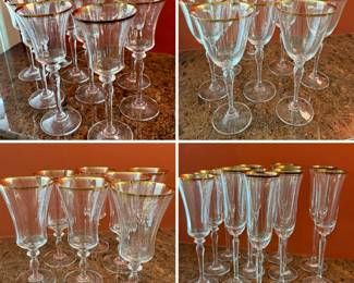 Mikasa Jamestown Crystal Stemware 14 Wine, 12 Wine, 19 Water Goblets, 12 Flutes