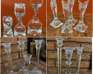 Mikasa fluted crystal candlestick (4)
Mikasa Platinum Crystal Candlesticks (3) 2sets —IMPERIAL CRYSTAL Candle Holders -Slovakia (4) —3 Vintage Crystal Candlesticks