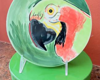 Pottery Barn Tropical Parrots Dessert/ appetizer plates