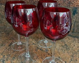 Lenox Crystal Holiday Gems Ruby
Balloon Wine Stem (4)