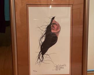framed signed lithograph print by artist John A. White.