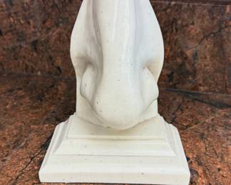 Vintage C2C Signed Pop Art Oversized Nose Bookend, Faux Marble, Nob Hill Gallery Sculpture by MyTrinketRoom