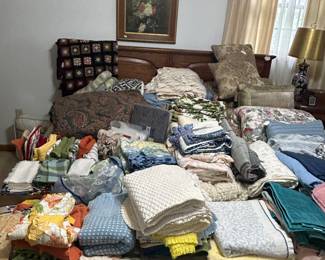 Lots of linens. Most king size. Kize size bed