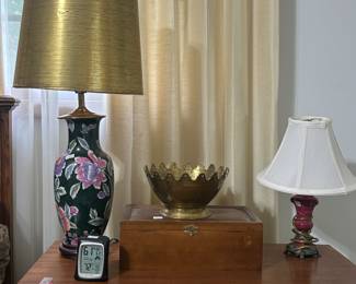 Vintage lamps and table