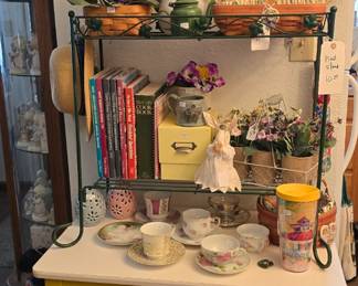 Bottom left is a Longaberger sewing basket with the inserts.