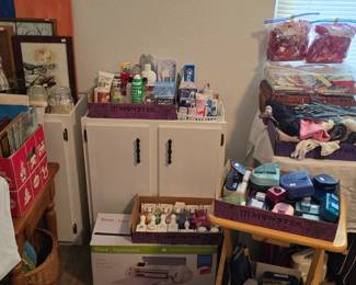Lots of paper punches and scrapbooking stuff.