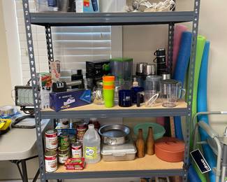 Metal Shelving Unit.