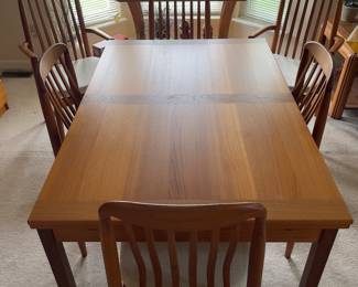 Danish teak wood table with chairs