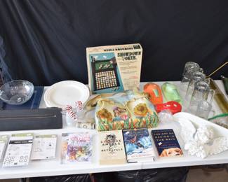 Vintage poker, scrapbook stamps etc
