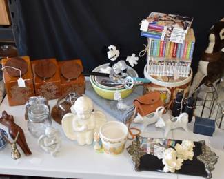 Vintage kitchen containers, vintage nut crackers, etc.