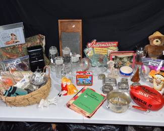 Smokey Bear, Mr Peanut Planter Collection, vintage jewelry boxes etc.