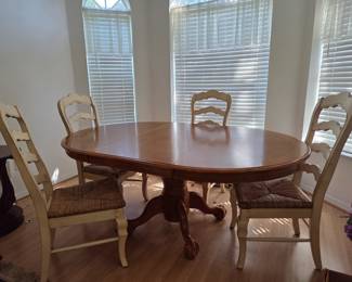 Table w/ leaf: 72in X 48in~~table without leaf: 48X48