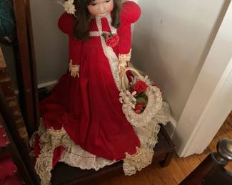 Doll in Red velvet dress