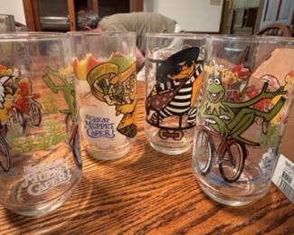 1981 McDonald's collector glasses of The Muppets and the Hamburglar