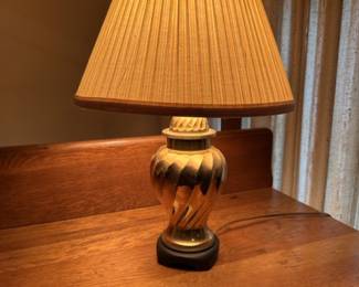 Brass finish table lamp