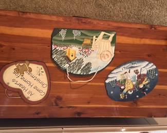 Assorted painted slate art