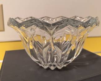 Crystal (unmarked) trifle bowl with starburst base