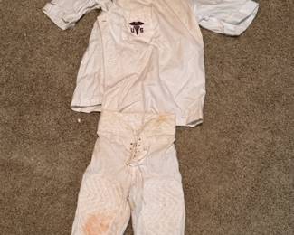 WWII era US Army infirmary scrubs with field pants.