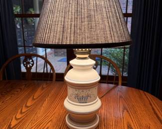 Country style lamp with blue shade