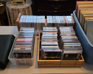 CDs, DVDs, vinyl records, cassette tapes