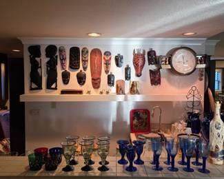 African cultural art, vintage barware
