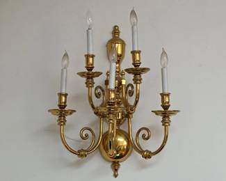 Vintage brass candelabra wall sconce
