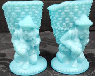 Portieux Vallerysthal blue milk glass