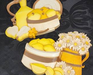 Mid century wall plaques 