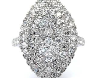 NEW! 2 Carat Diamond Pavé Leaf Ring