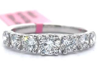 NEW! 1.25 Carat Diamond 7-Stone Ring in White Gold