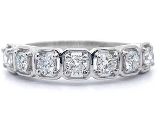 0.75 Carat Diamond Geometric Halo Ring