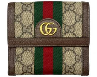 Gucci Ophidia GG Supreme Bifold Wallet with Web Stripe