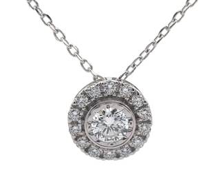 NEW! 0.50 Carat Diamond Halo Pendant
