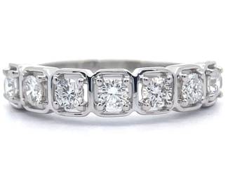 0.75 Carat Diamond Geometric Halo Ring