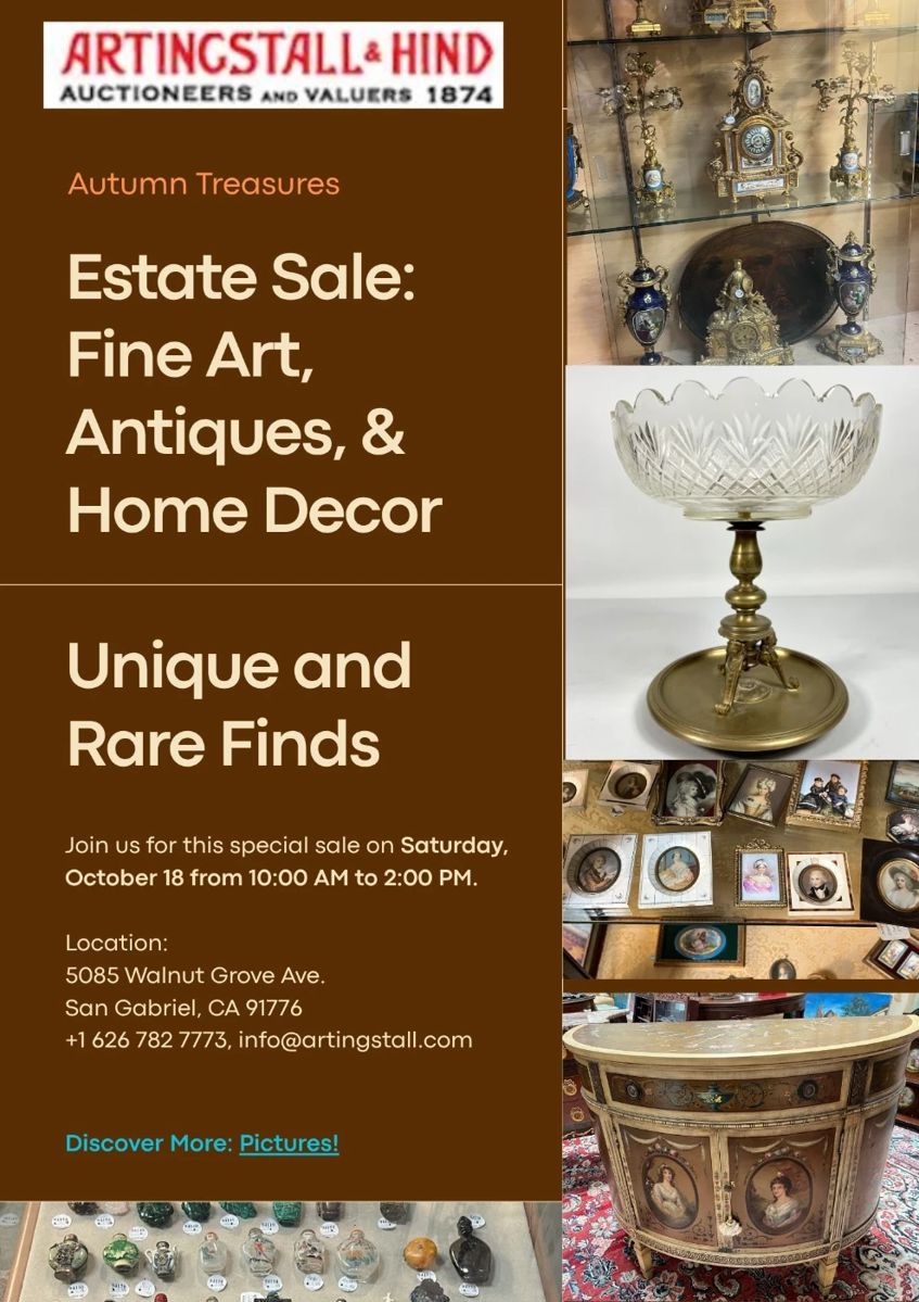 Flyer Elegant Estate Sale Art Antiques
