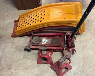 Ramps, hydraulic jack, and floor jacks