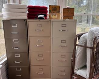 Metal filing cabinets