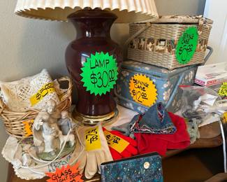 Lamp and Sewing Items