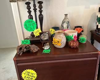 File Cabinet Side Table - Lamp - Decor