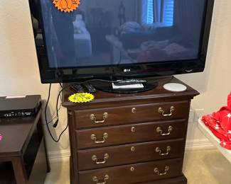 Flat Screen T.V. and Sound Bar - Four Drawer Chest