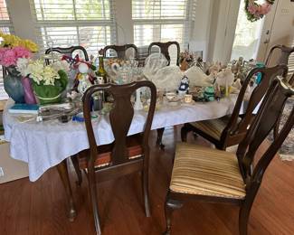 Matching Dining Table and Eight Chairs - Dish Sets - Flower Arrangements