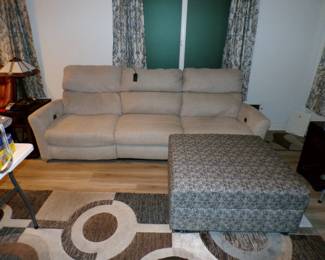 Electric Sofa and Ottoman with Storage