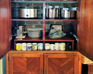 Entertainment Center with Kitchen Goods