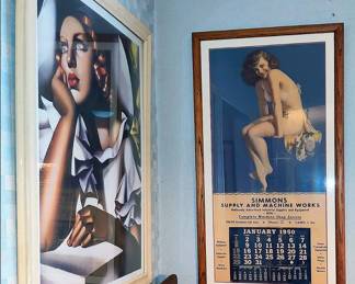 Polish Art Deco Print and 1950 Pinup Calendar